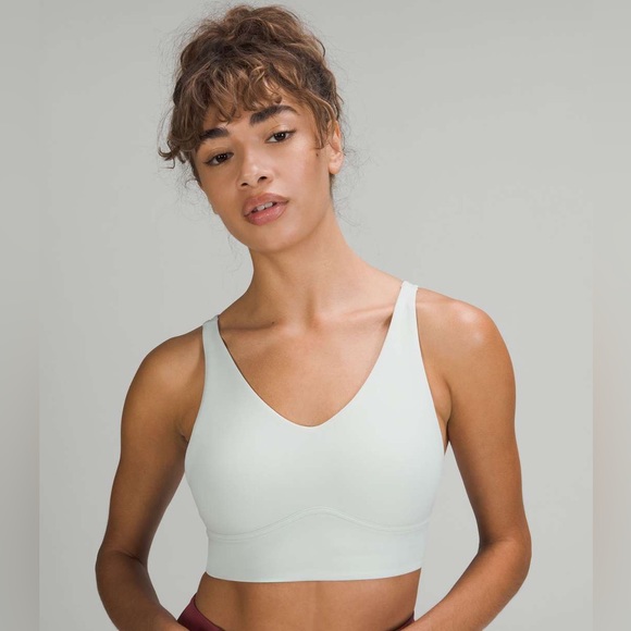 Lululemon In Alignment Longline Bra Light Support, B/C Cup Ocean Air - Picture 3 of 7